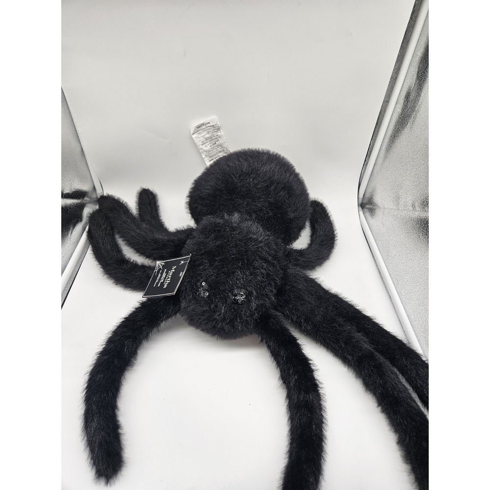 MARTHA STEWART Faux Fur Spider Black HALLOWEEN Pillow NWT